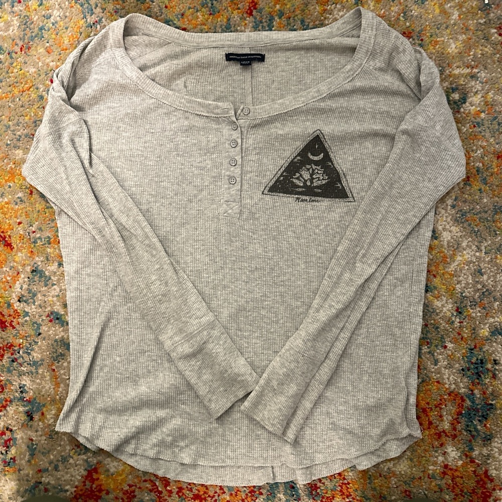 American Eagle Outfitters Grey Long Sleeve Thermal